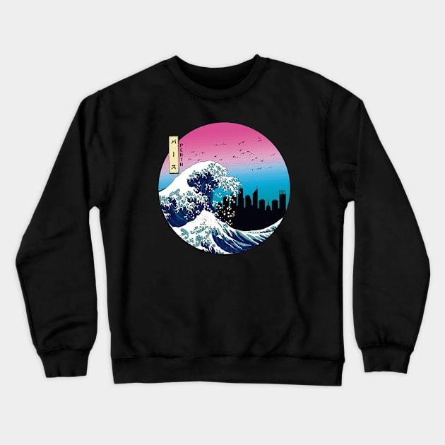 Perth Kanagawa Wave 90s Crewneck Sweatshirt by Ferrazi